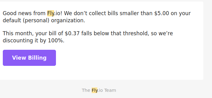 free fly.io bill this month