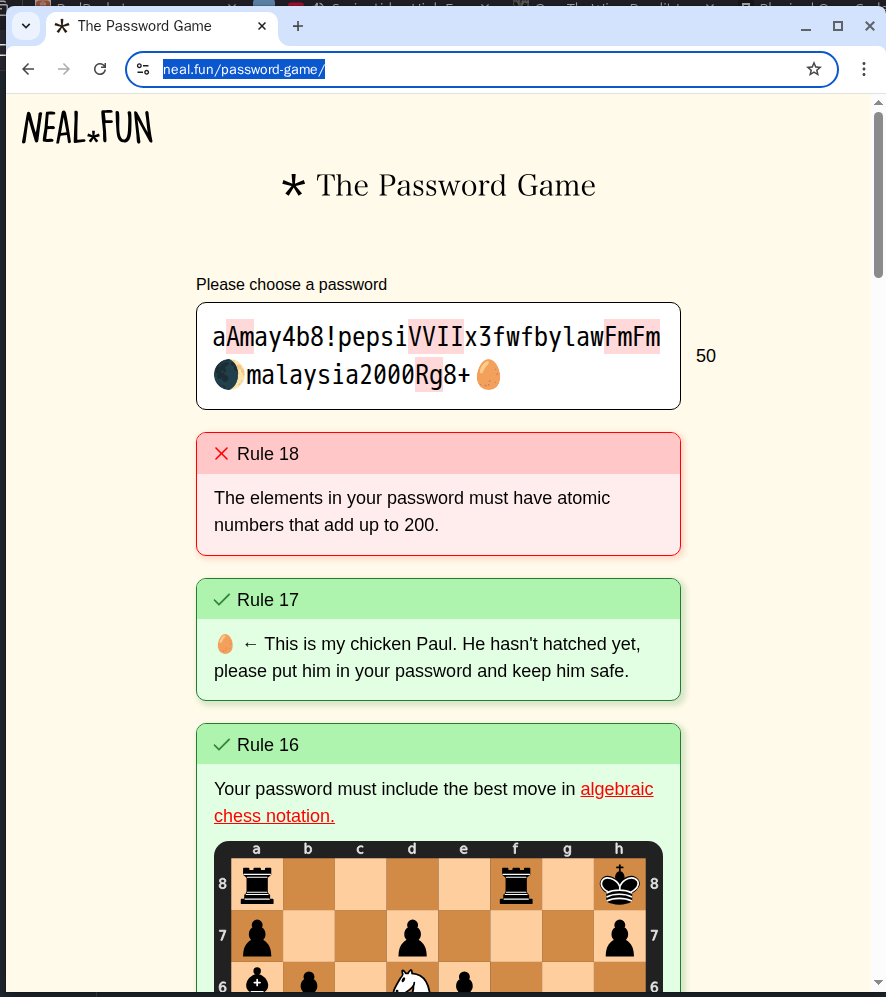 The password game played by OpenCode