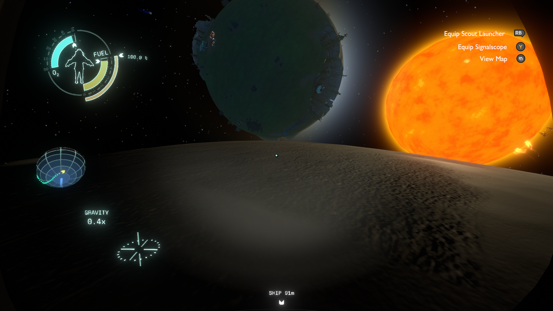A view of Outer Wilds solar system